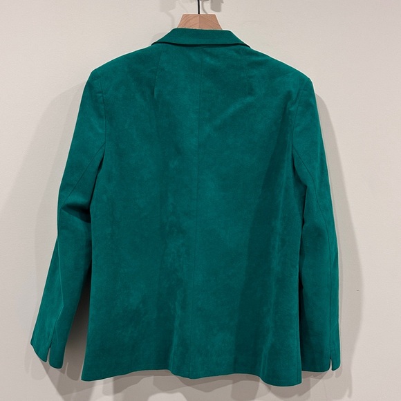 Vintage Green Ultrasuede Blazer Jacket Made in The USA Size 14 - Picture 5 of 7